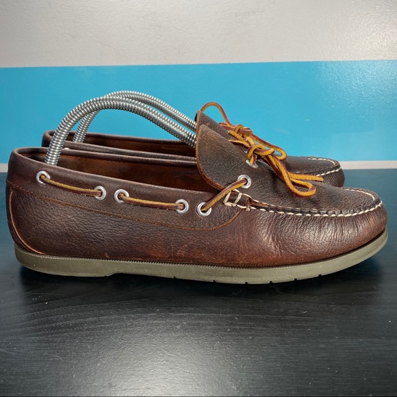 L.L. Bean leather boat shoes men’s size 8.5 - Picture 1 of 8